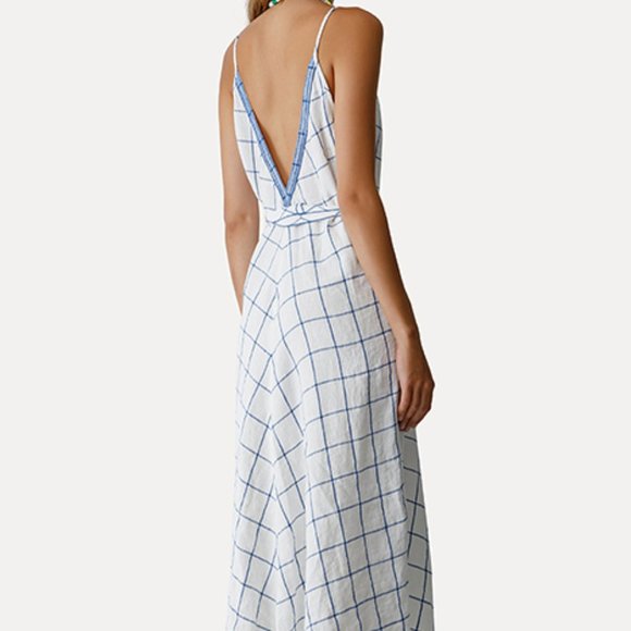 FORTE_FORTE  "Holiday check" linen belted dress oceania - Picture 2 of 7